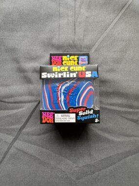 Needoh Nice Cube Swirlin USA  Large Up and Down Lines - Rare